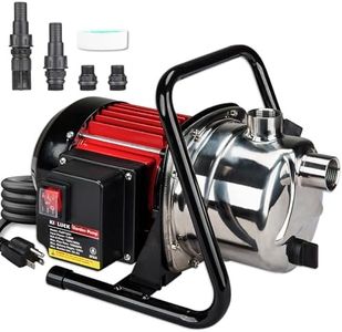 Water Transfer Garden Pump, 1.6 HP 1000GPH Portable Electric Shallow Well Jet Pump, Stainless Steel Sprinkler Pressure Booster Pump for Pool Draining, Lawn Fountain, Irrigation, Water Removal