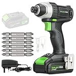 GALAX PRO Cordless Impact Driver 20V, Variable Speed (0-2800RPM),with LED Work Light, 6pcs Screwdriver Bits, 1.3Ah Battery and Charger