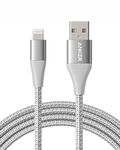 Anker Powerline+ II Lightning Cable (6ft), MFi Certified for Flawless Compatibility with iPhone X/8/8 Plus/7/7 Plus/6/6 Plus/5/5S and More(Silver)