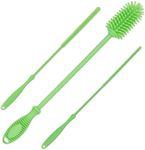 Kitchiny 12.5" Silicone Bottle Brush & Straw Cleaner Brush Set | Water Bottle Cleaner for Hydro Flasks, Tumblers, Glassware, Vases and Narrow Neck Containers