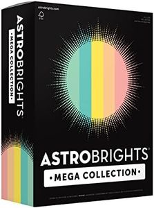 Astrobrights Mega Collection, Colored Paper, Punchy Pastel 5-Color Assortment, 625 Sheets, 24 lb./89 gsm, 8.5" x 11" - MORE SHEETS! (91732)