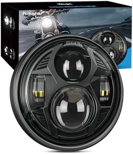 Nilight 5-3/4 5.75 Inch Motorcycles LED Headlight Compatible with Harley Davidson Sportster Iron 883 Dyna Street Bob Super Wide Glide Low Rider Night Rod Train Softail, Black