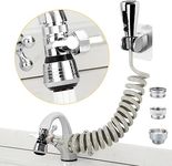 Kitchen Sink Sprayer, Faucet Spray Head Replacement with 79” Recoil Hose and Holder, Pressurized Water Saving Faucet Aerator & Diverter Valve, Faucet Sprayer Attachment Set