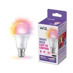 WiZ Smart Colour Bulb, B22, 9W, Colour, Motion Sensor with App, Connected WiFi Works with Alexa, Google Assistant & HomeKit, App Control for Home Indoor Lighting, Bedroom, Energy Monitoring