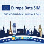 UK Europe Data ONLY SIM Card 7Days | 5G/4G LTE High Speed Prepaid Data Sim Card | Good Reception in UK and Europe | REFILLABLE! (6GB / 7Days)