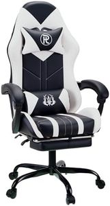 PLAY HAHA Gaming Chair with Footrest & Lumbar Support,Reclining Swivel Chair,Ergonomic Gaming Chair for Adults, High-Back Racing Style,Adjustable Height with Headrest Pillow