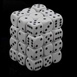 DND Dice Set-Chessex D&D Dice-12mm Opaque White and Black Plastic Polyhedral Dice Set-Dungeons and Dragons Dice Includes 36 Dice – D6