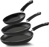 Utopia Kitchen Non-Stick Frying Pan Set with Induction Bottom, 3-Piece Nonstick Cookware Set Including 8, 9.5, and 11 Inch Frying Pans Nonstick with Bakelite Handle, PFOA Free, Dishwasher Safe, Grey