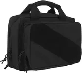 UniPro Tactical Gun Range Bag for 2 Handguns, 900D Polyester Pistol Shooting Bag with 6 * 9mm Magazine Slots, Lockable Zippers, and Extra Pockets for Ammo and Accessories