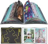 Metionga Jigsaw Accessories Puzzle Storage Folder for 1000 Pieces, Puzzle Organizer Book with 25 Pockets Hold up to 50 Sets, ( 73 x 57cm, Black )