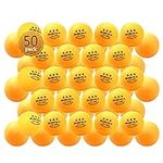 50 Pieces Ping Pong Balls, 3-Star 40+ ABS Table Tennis Balls, Good Spin and Bounce Training Ping Pong for Beginners and Professional, Suitable for Indoor and Outdoor Activities, Games