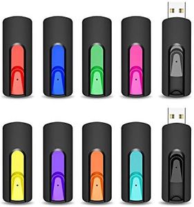 Chiavette USB 64GB da 10 Pezzi, Vansuny Pendrive USB 2.0 64 GB con Design Retrattile, USB Unità Flash 64 Giga, Memoria USB per Laptop PC Desktop, Pennette USB Portatile Colorato 10 Unità