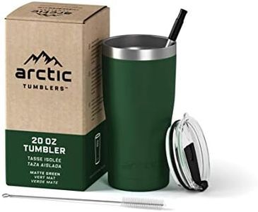 Arctic Tumblers | 20 oz Green Insulated Tumbler with Straw & Cleaner - Retains Temperature up to 24hrs - Non-Spill Splash Proof Lid, Double Wall Vacuum Technology, BPA Free & Built to Last