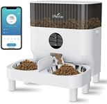 iPettie Automatic WiFi Pet Feeder for 2 Pets, 5L/21 Cup Capacity, 1-10 Meals Per Day, Adjustable Bowl Height, Smart Dog Cat Feeder with 2 Stainless Steel Bowls, Voice Recording, 2.4G WiFi App Control