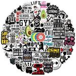 Workout Stickers,50PCS Gym Fitness Inspirational Graffiti Vinyl Waterproof Decals for Water Bottles Computer Bicycle Skateboard Luggage Phone Pad Laptop Kids Teens Stickers Pack