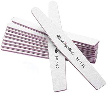 Nail Files and Buffers 80/100/180 Grit Professional Nail Files for Natural Nails,Double Sides Washable Block Disposable Nail Files for Acrylic Nails