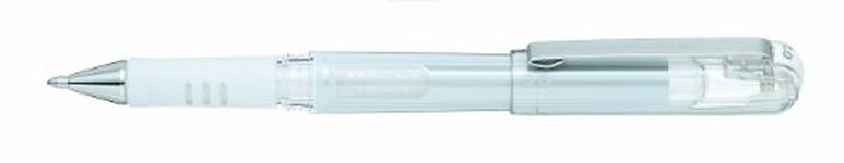 Pentel 1.0mm Tip Hybrid Gel Grip Dx Ultra Smooth Pigment Ink Pen with Chunky Barrel - White (Pack of 12)