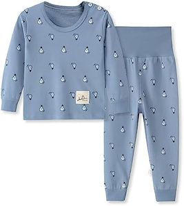 YANWANG 100% Organic Cotton Baby Boys Girls Pajamas Set Long Sleeve Sleepwear(12-24 Months,Pattern 7(High Belly))
