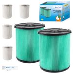 SpaceTent 2 pack VF6000 5-Layer HEPA Material Pleated Paper Filter for 5 to 20 Gallon RIDGID Wet/Dry Shop Vacuums