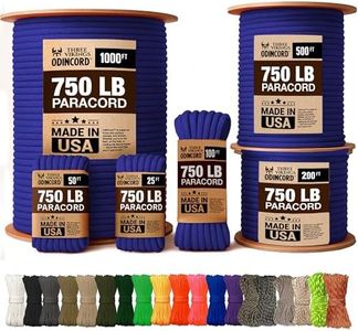 Three Vikings Paracord Rope - 100% Nylon 11 Strand Core - Type IV 750lb - Stronger Than Basic Paracord 550 Cord - Made in USA - Available in Continuous Spools and Many Colors - Royal Blue - 1000 ft