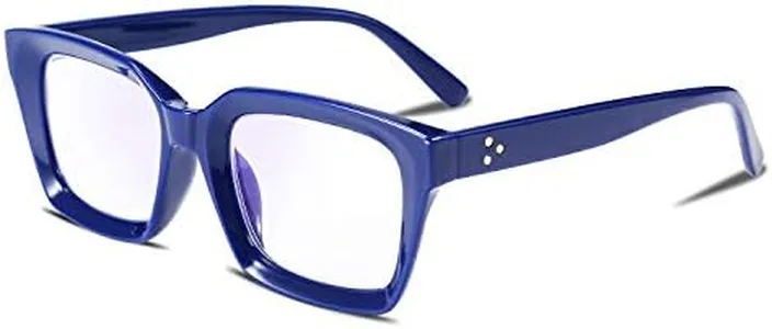 FEISEDY Retro Square Blue Light Blocking Reading Glasses Anti Glare Digital Eyestrain Reader B2479 Blue 2.50x