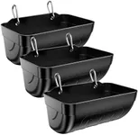 Tiflev Goat Feeders Hanging 3 Pack 3.5 Quart, Chicken Waterer Feeder Trough for Poultry Livestock