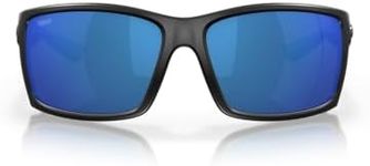 Costa Del Mar Men's Reefton Sunglasses, Blackout/Blue Mirrored Polarized-580p, 64 mm