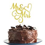 Mr & Mrs Cake Topper,Wedding cake topper, Cake Toppers for wedding, Engagement, Wedding Anniversary (Gold)