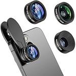 Phone Camera Lens 3 in 1 Kit, COSULAN Phone Lens Kit - 235° Fisheye Lens + 25X Macro Lens + 0.62X Wide Angle Lens, Clip on Cell Phone Lens Camera Compatible with iPhone Samsung Android Smartphones