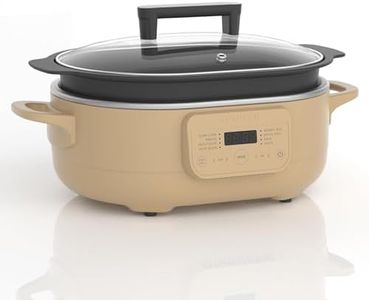 MAGNIFIQUE 6 Quart Multi-Cooker, with 8-in-1 Casserole Programmable Slow Cooker, Dutch Oven, Pasta, Nonstick, Oven Safe Pot to 500°F Brown Sugar