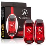 Apace Vision LED Safety Light (2 Pack) with Bonus Items – Clip On Strobe/Running Lights for Runners, Dogs, Bikes, Walking and More (Red)