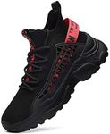 Fushiton Mens Trainers Running Shoes Hi Top Casual Shoes Fashion Sport Sneakers Walking Lightweight Breathable Black