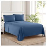 Sweet Home Collection Luxury Bedding Set with Flat, Fitted Sheet, 2 Pillow Cases, Microfiber, Denim, Full