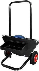 NVOYAJUAN Heavy Duty Strapping Cart & Dispenser for Steel Strapping Coils with Over 9.5" Core Size Integrated Tool & Seal Tray