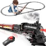 Hot Bee Alloy Remote Control Train Set for 3-8 Year Old Boys, Christmas Train Set for under Tree, Electric Steam Train for Kids Toy&Train Track, for Boys Girls Adults