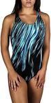 Adoretex Women's Sunfire Fit Back One Piece Bathing Suits Thick Strap Swimsuit with Removeable Soft Cups - FS006 - Blue - Medium