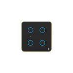 HomeMate Smart Switch Board: 4 x Switch Module (Black, Pack of 1) | No Hub Required | Compatible with Alexa, Google Assistant & Siri