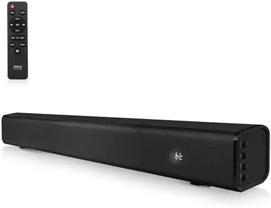 Pyle Home Theater Soundbar Speaker - Wave Base Streaming Tabletop Stand Mount TV Digital System with AUX/Digital Optical Audio Connector Jacks/USB Port, HDMI /ARC, Full Sound Reproduction