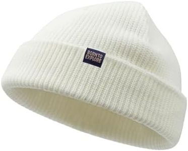 CLAPE Winter Warm Knit Cuffed Beanie Hat for Men Women Soft Stretchy Rolled Cuff Skull Cap Swag Watch Cap for Cold Weather