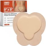 Bordered Sacrum Silicone Foam Dressing for Wound Care - Bed Sore Bandages - Waterproof and Breathable Silicone Bandages, Sacral Foam Dressing Absorbs Moderate to High Exudate - 5 per Box (9" x 9")