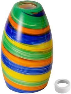 Viinew Glass Pendant Lamp Shade 4.72" Rainbow Art Glass chandeliers Cover Mini Oval Light Shade Replacement Shade Only Light Fixtures for Kitchen Island Dining Room,Living,Foyer,Hallway, Entry 1-Pack