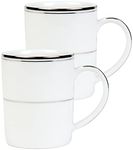 Dankotuwa Luxury Porcelain Platinum Coffee Mugs | Tea Cups. Vegan | Scratch Resistant | Hard Chip Resistant. Dishwasher Safe. Set of 2 (250 ml)