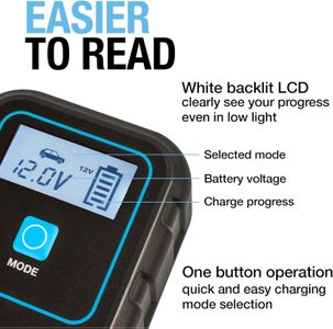 Ring SmartCharge 6A Car Battery Charger & Maintainer – Crocodile Clips, Hanging Hook, Lithium & Lead Acid Compatible