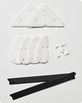 Baffect Adjustable Magnetic Window Cleaner Refill, 10 Sets Replacement Pads and Blades Refill Replaceable Triangle Sponge and Rubber Strip Replacement for Adjustable Window Cleaner 4-30mm