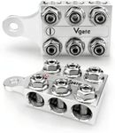 Vgate 12-Way Post Terminal Distribution Block Bus Bar, 8AWG up to 4/0(XL) AWG Gauge, for Lithium or AGM Lead Acid Battery with Bolt Down Ends or Threaded Studs, M8 or 5/16”-18