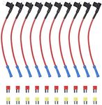 Recoil 10 Pack 12V Car Add-a-Circuit Fuse Tap Adapter ATO ATC Blade Fuse Holder with 10pcs 20A Fuses (FT4-10)