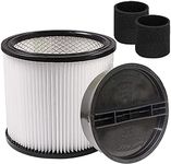 KTSIM Replacement Filter Compatible with Shop-Vac 90304 90350 90333 90585, with Lid and 2PCS Foam Sleeve, fits most Wet/Dry Vacuum Cleaners 5 Gallon and above