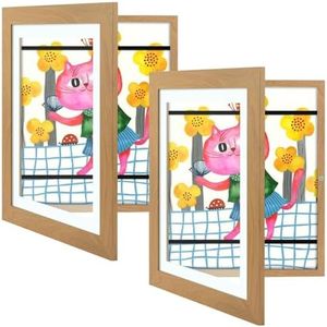 Golden State Art, 10x12.5 Kids Art Frames, Front-Opening Picture Frame Great for Kids Drawings, Artworks, Children Art Projects, Schoolwork, Home or Office (Brown Set of 2)