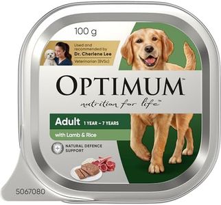 OPTIMUM Adult Wet Dog Food With Lamb & Rice 100g Tray, 12 Pack