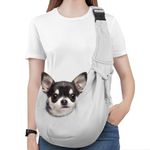 Pawaboo Dog Sling Carrier for Small Dogs, Reversible Hand Free Dog Carrier Sling with Adjustable Strap Buckle & Safety Leash - Soft Pouch and Tote - Suitable for Carry Small Dogs and Cats, Up to 12lbs